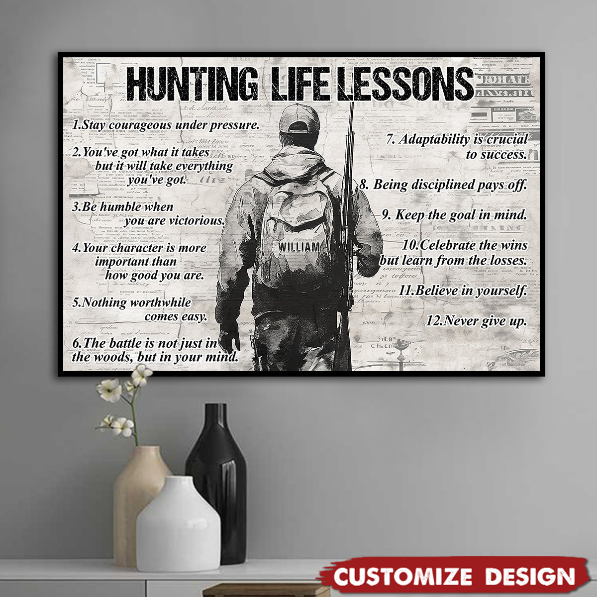 Personalized Hunting Boy Poster / Canvas - Custom Gift For Hunting Lovers