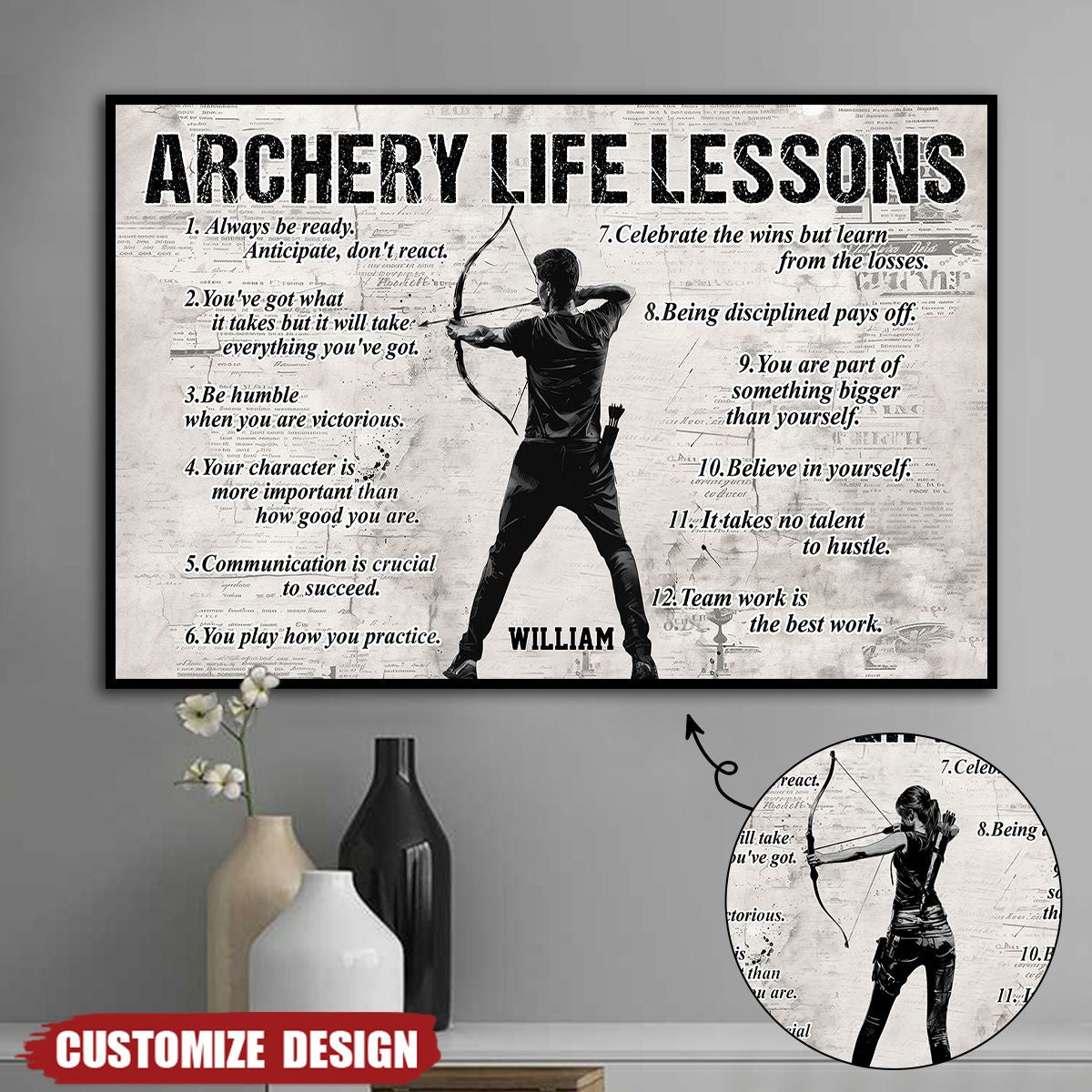 Personalized Archery Life Lessons Poster / Canvas - Gift For Archery Lovers