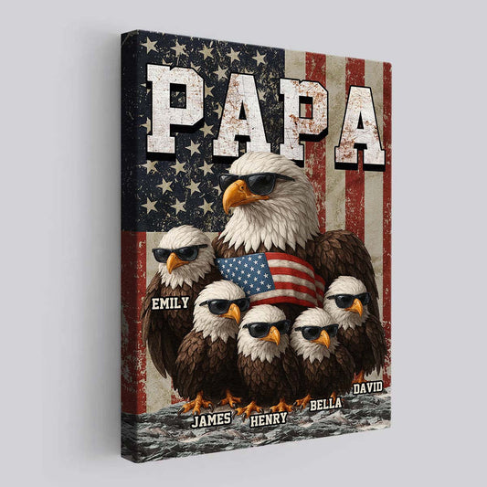 “The Eagle Gang” American Patriotic Canvas / Poster - Personalized Gift for Dad