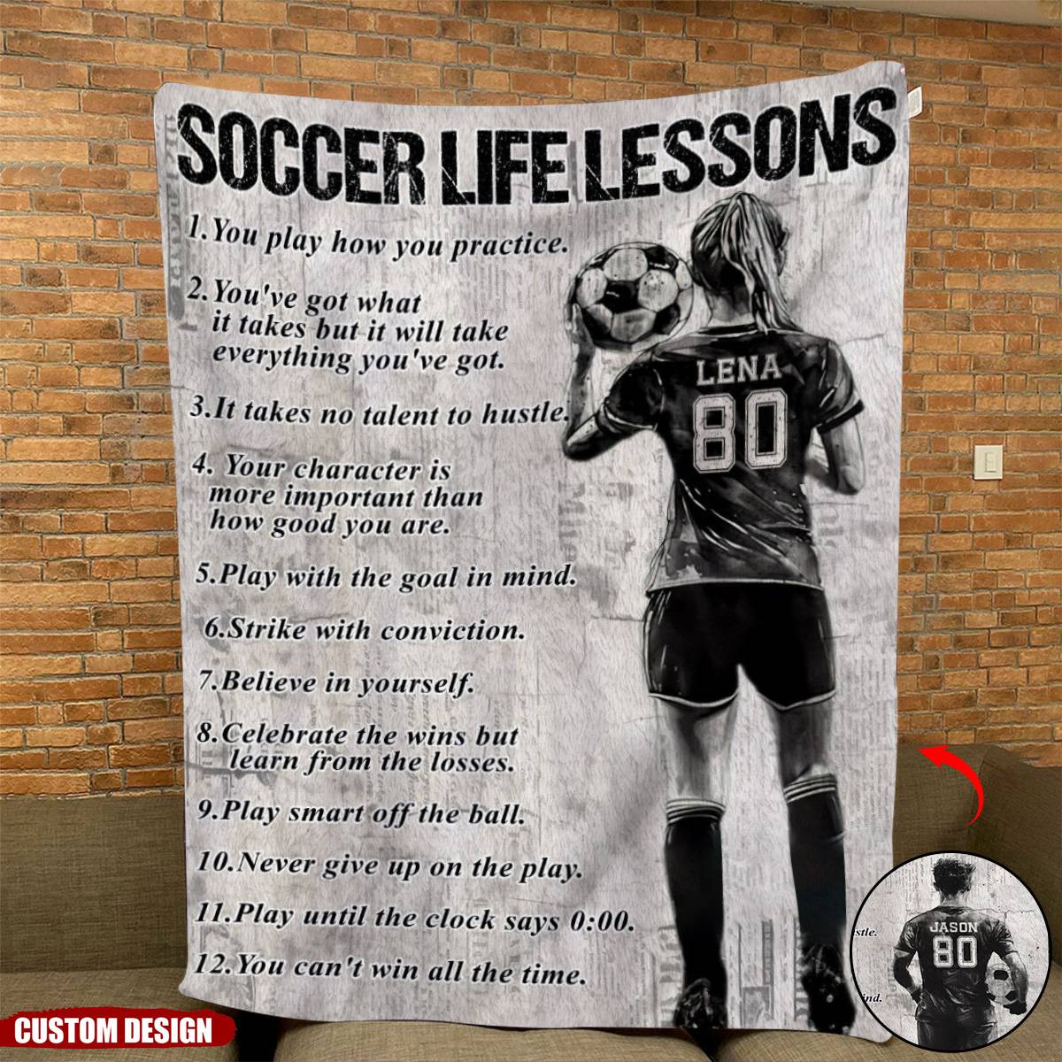 Personalized Motivational Soccer Blanket - Gift For Soccer Lovers