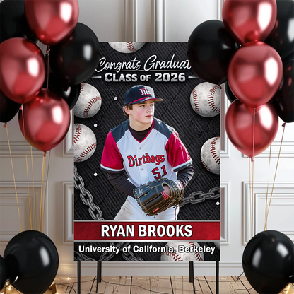 Class of 2026 Baseball Welcome Poster / Canvas - Personalized Graduation Decor