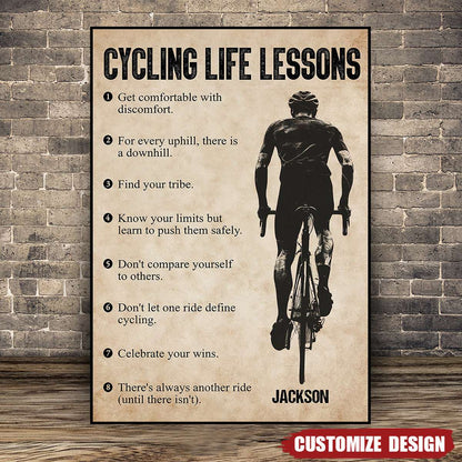 Personalized Cycling Life Lessons Poster / Canvas - Custom Gift For Cycling Lovers