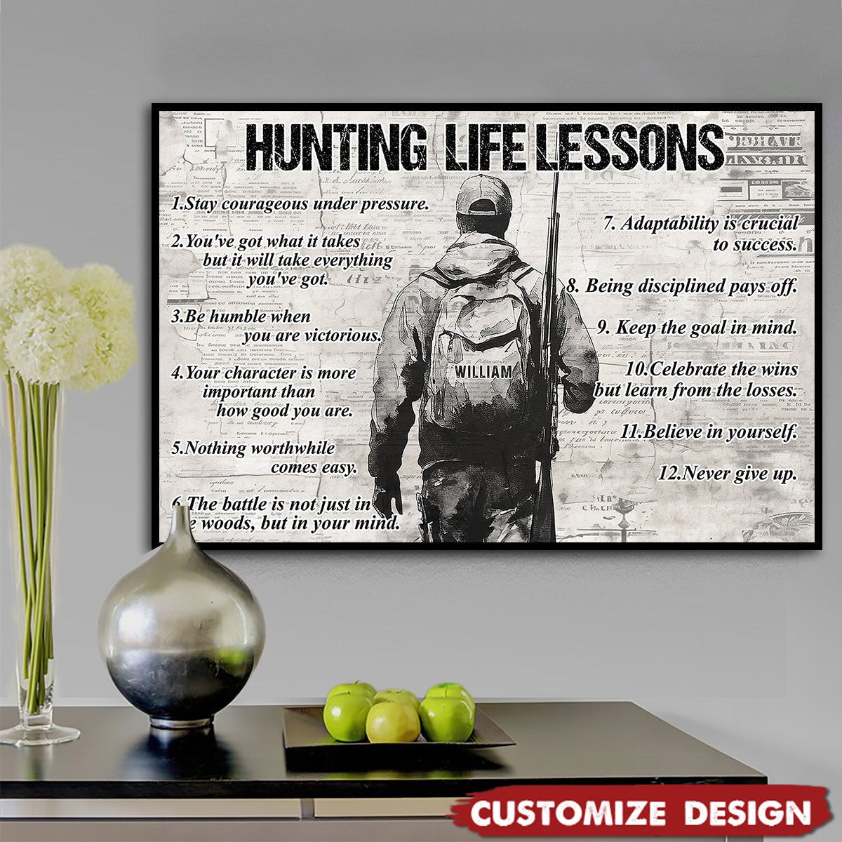 Personalized Hunting Boy Poster / Canvas - Custom Gift For Hunting Lovers
