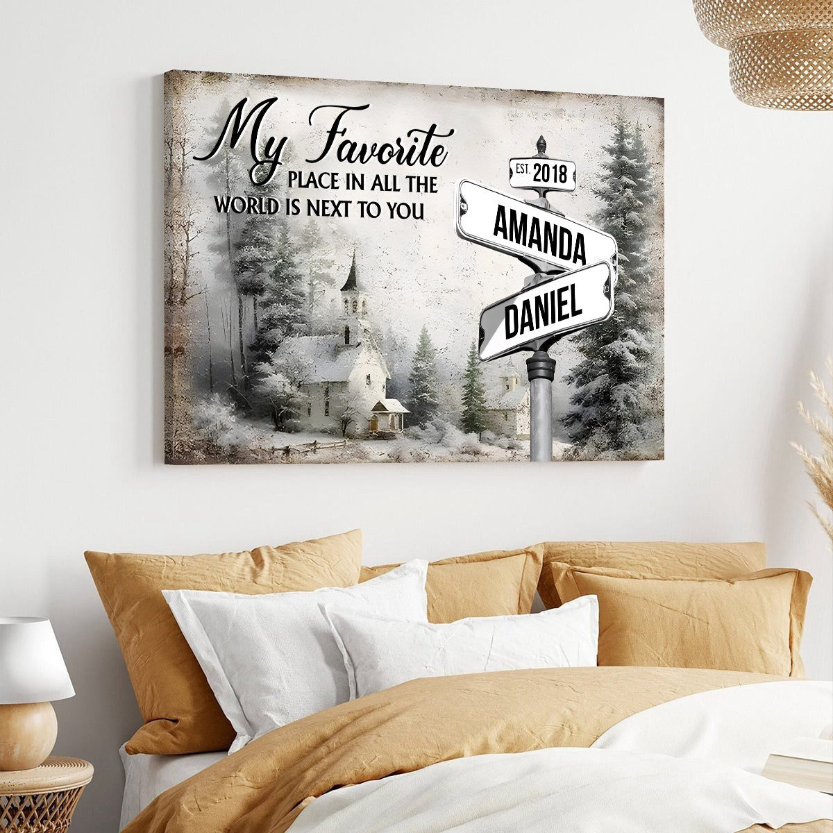 Our Love’s Journey: Personalized Anniversary Poster / Canvas - Where Two Paths Became One