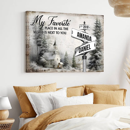 Our Love’s Journey: Personalized Anniversary Poster / Canvas - Where Two Paths Became One