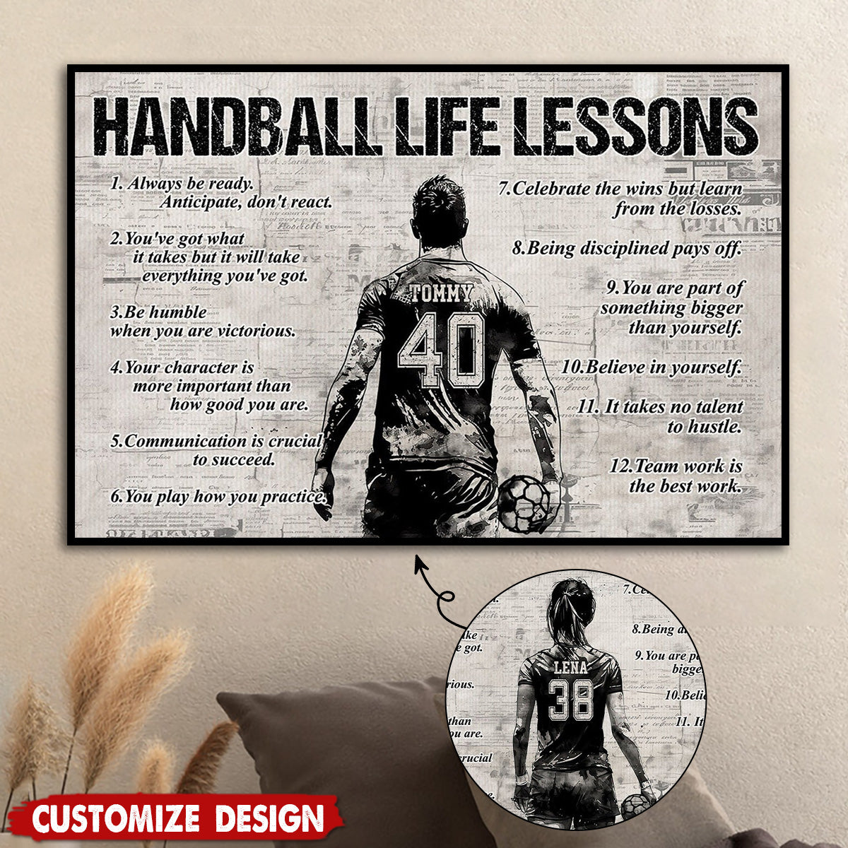 Personalized Handball Life Lessons Poster / Canvas - Gift For Handball Lovers