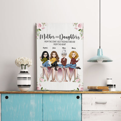 Heartfelt Personalized Mother Daughter Canvas Wall Art: "Best Friends Forever"