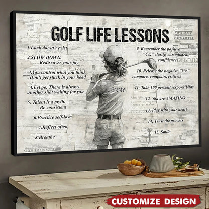 Personalized Golf Canvas / Poster - Gift For Kid & Golf Lovers