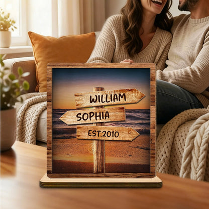 Follow Your Path Together - Personalized Custom Wood Plaque
