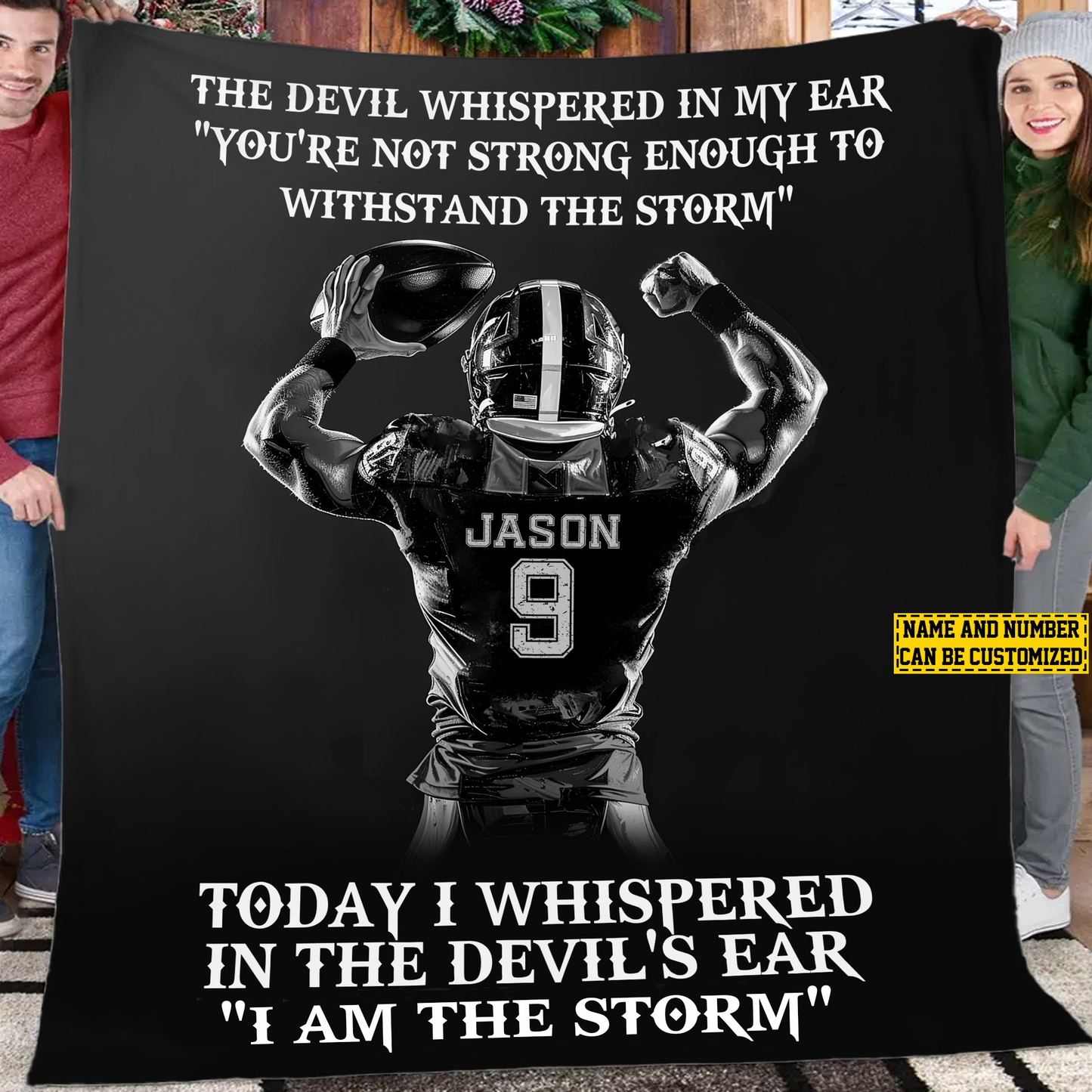 Personalized I Am The Storm Football Boys Blanket - Gift For Football Lovers