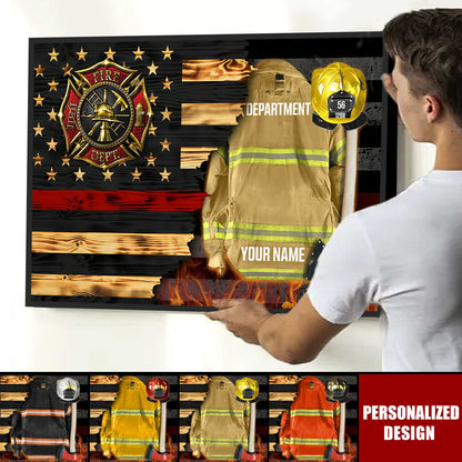 Personalized Firefighter Gear & Helmet Canvas / Poster