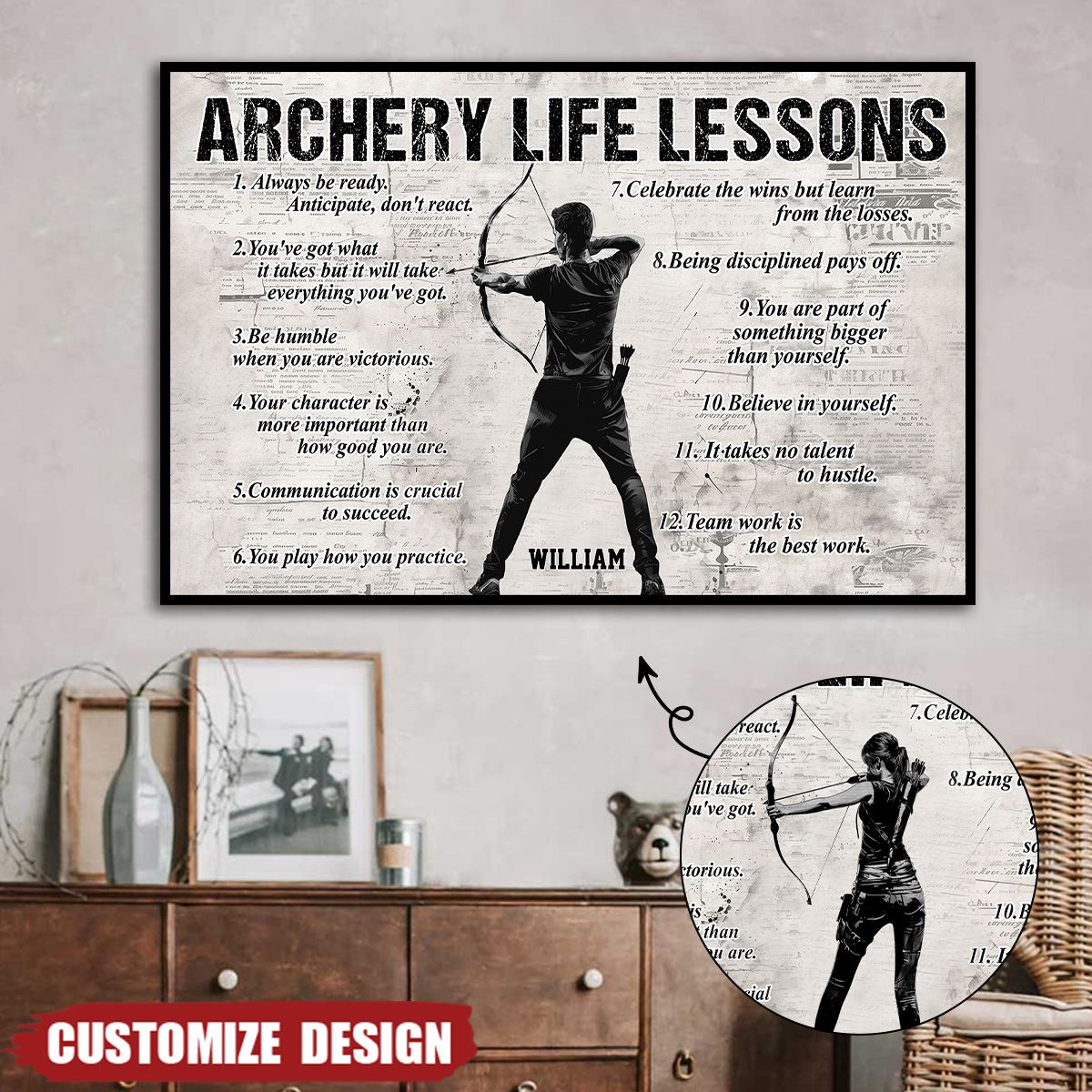 Personalized Archery Life Lessons Poster / Canvas - Gift For Archery Lovers