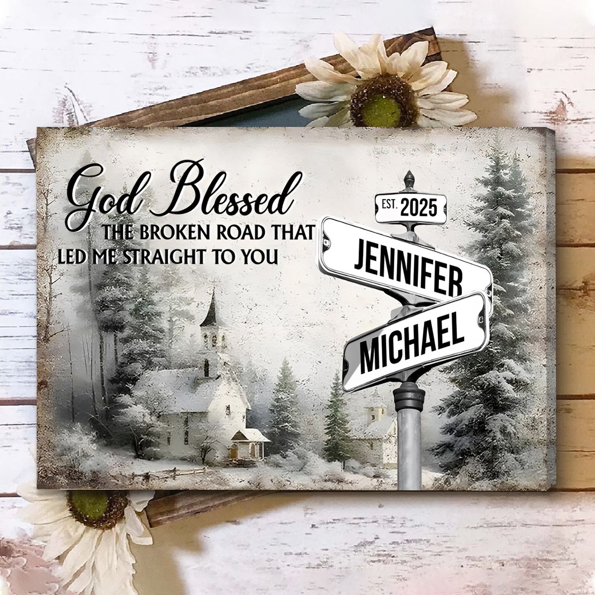 Our Love’s Journey: Personalized Anniversary Poster / Canvas - Where Two Paths Became One