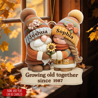 "Growing Old Together" Personalized Acrylic Ornament - Christmas Keepsake for Couples