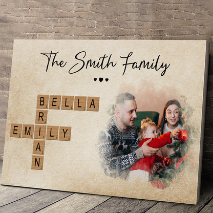 Personalized Customized Celebrate Christmas With Crossword Canvas / Poster - Custom Gifts For Family Members