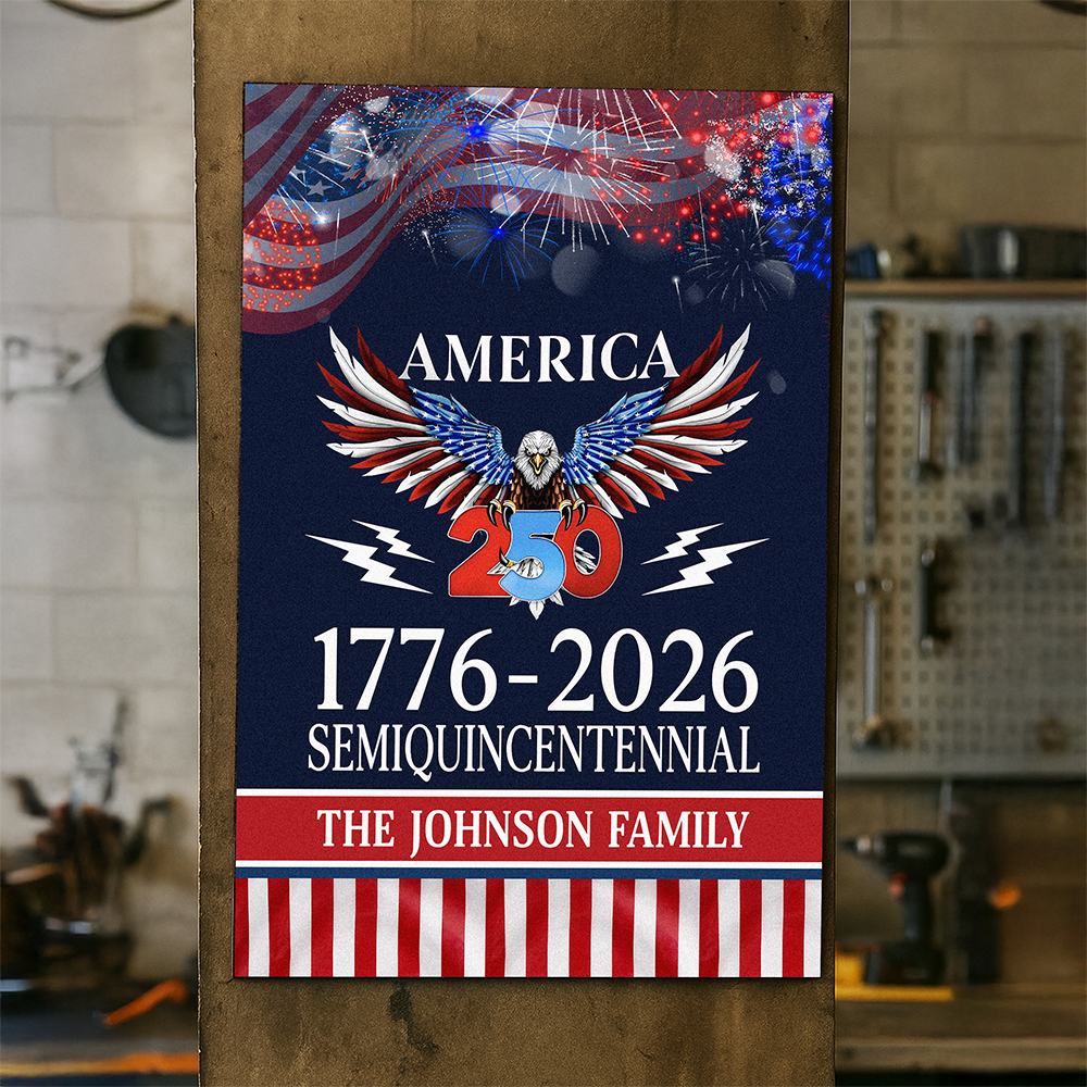 America 250 Years - Custom Family Name Metal Sign