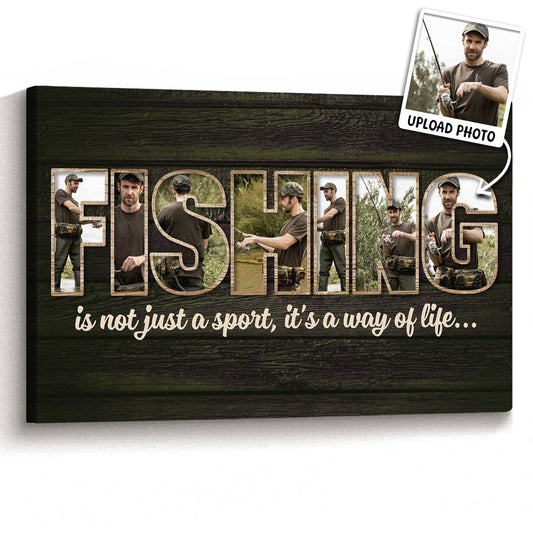 Personalized Custom Fishing Photo Canvas / Poster - Gift For Fishing Lovers