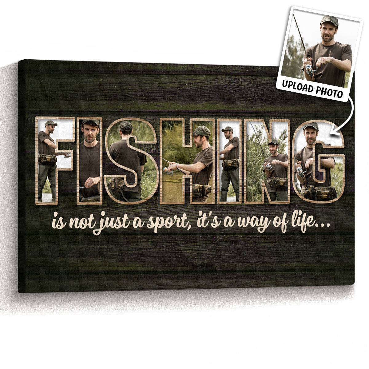 Personalized Custom Fishing Photo Canvas / Poster - Gift For Fishing Lovers