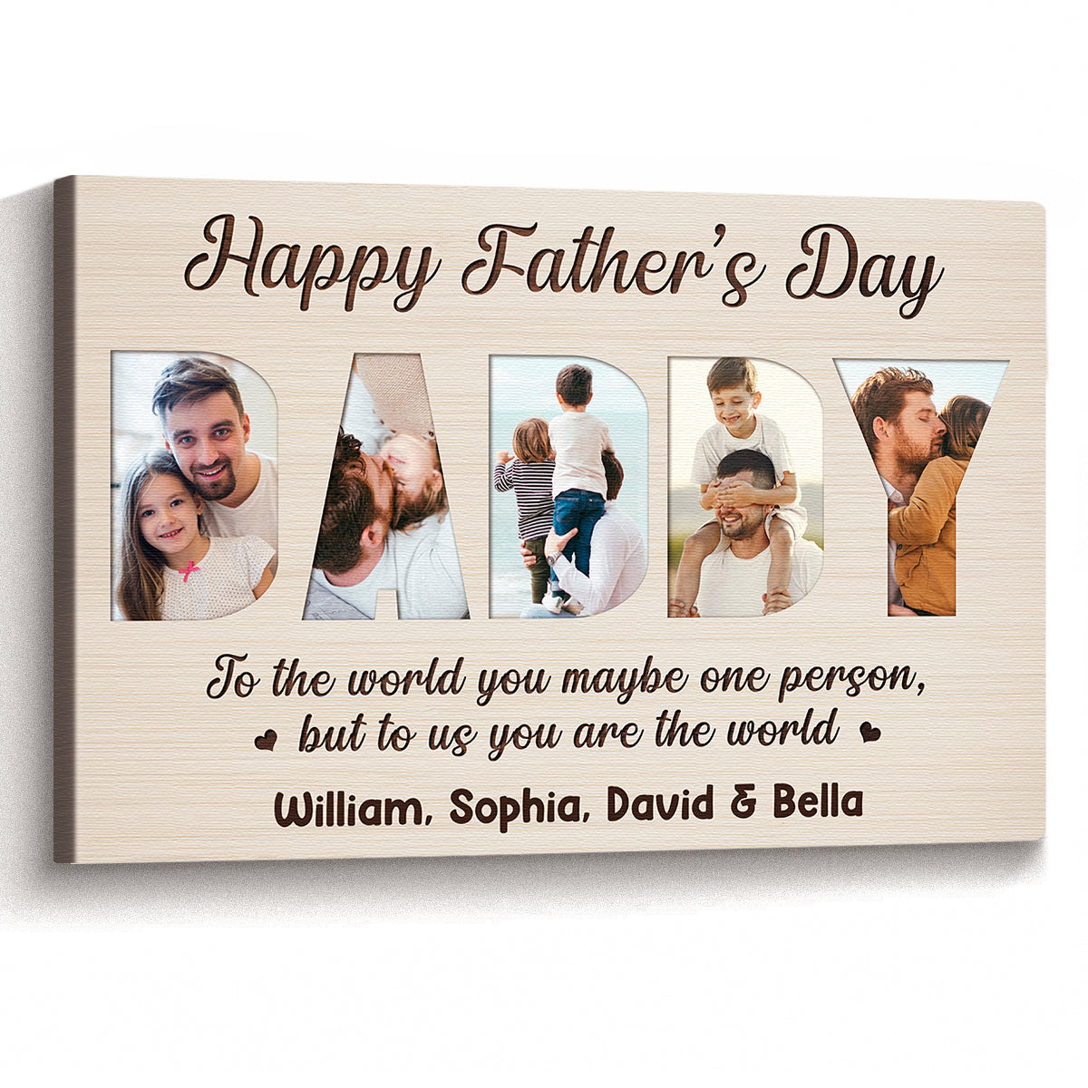 Personalized Happy Father’s Day Canvas / Poster - Custom Photo Gift for Dad