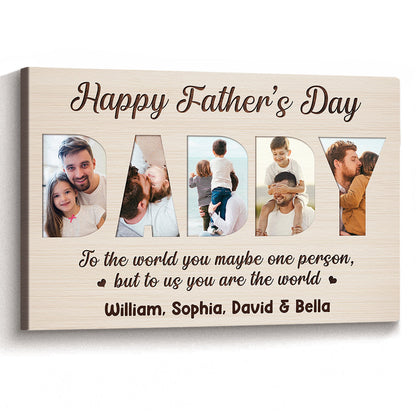 Personalized Happy Father’s Day Canvas / Poster - Custom Photo Gift for Dad