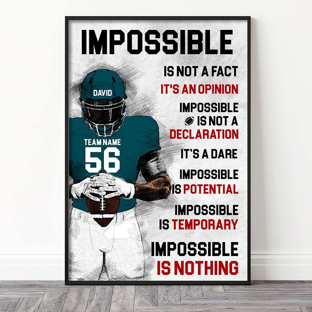 Personalized Football Canvas / Poster - Custom Gift for Football Fans