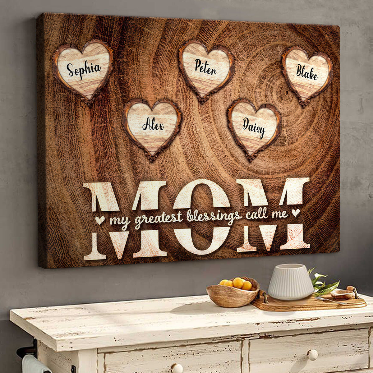 Personalized My Greatest Blessings Call Me Mom Canvas / Poster - Custom Mother’s Day Gift For Mom