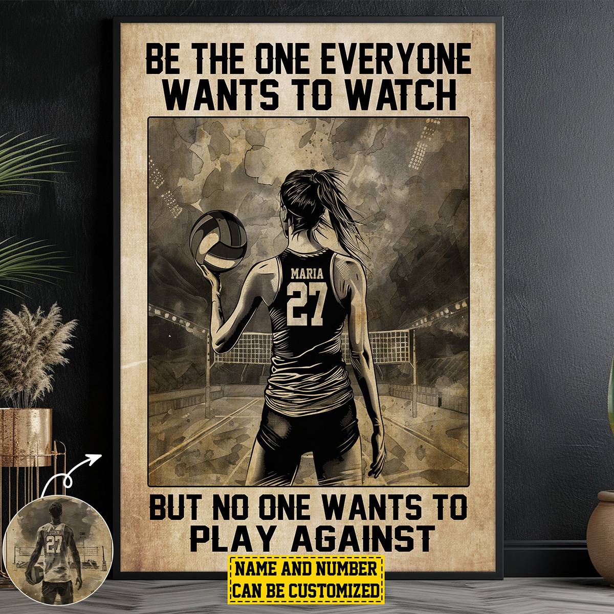 Personalized Volleyball Motivation Poster / Canvas - Gift For Volleyball Lovers