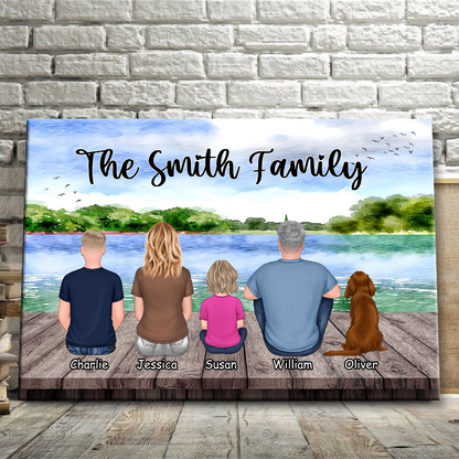 "The [Family Name] Family" Personalized Lakeside Canvas Art Gift