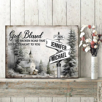 Our Love’s Journey: Personalized Anniversary Poster / Canvas - Where Two Paths Became One