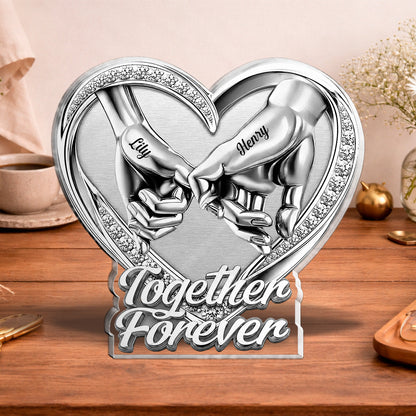 Plaque material and size view - Personalized Couples Acrylic Plaque