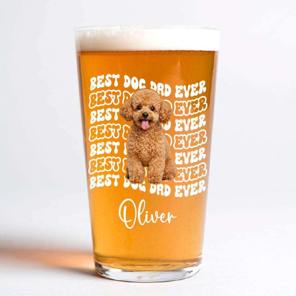 Personalized Dog Dad Beer Glass personalization view for Dad