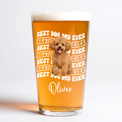 Personalized Dog Dad Beer Glass personalization view for Dad