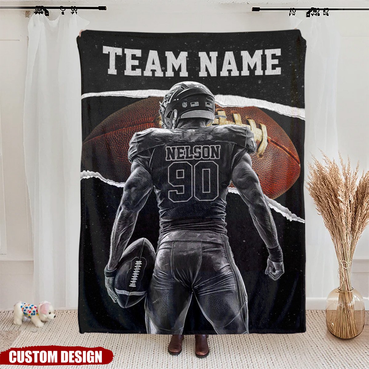 Personalized American Football Boy Blanket - Gift for Fans & Players