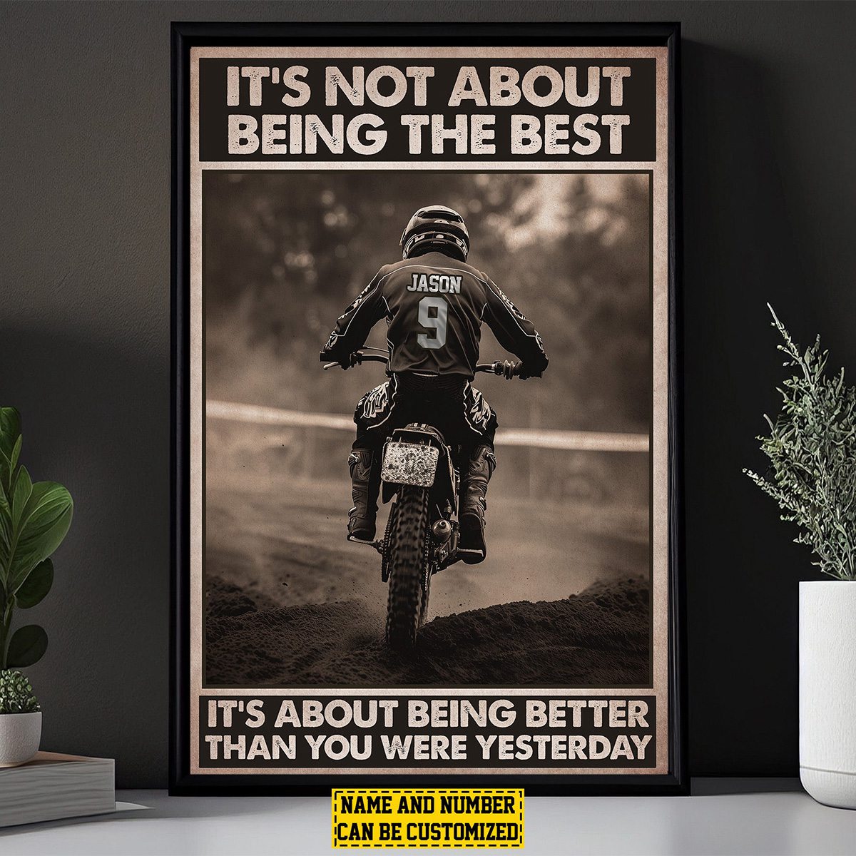 Custom It’s Not About Being The Best Motocross Poster / Canvas - Personalized Gift for Kids