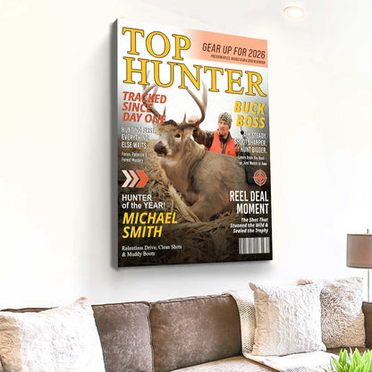 Personalized Custom Hunting Magazine Cover Poster / Canvas - Funny Hunter Gift for Outdoorsman