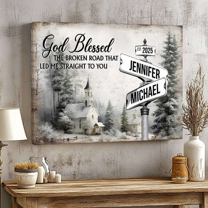 Our Love’s Journey: Personalized Anniversary Poster / Canvas - Where Two Paths Became One