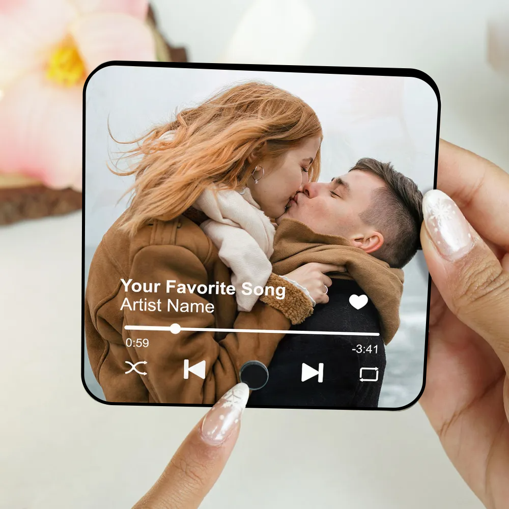 Custom Photo & Favorite Song - Personalized Music Fridge Magnet