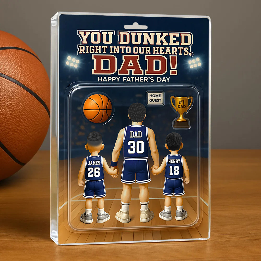 You Dunked Right Into My Heart Dad - Personalized Basketball Acrylic Block Plaque