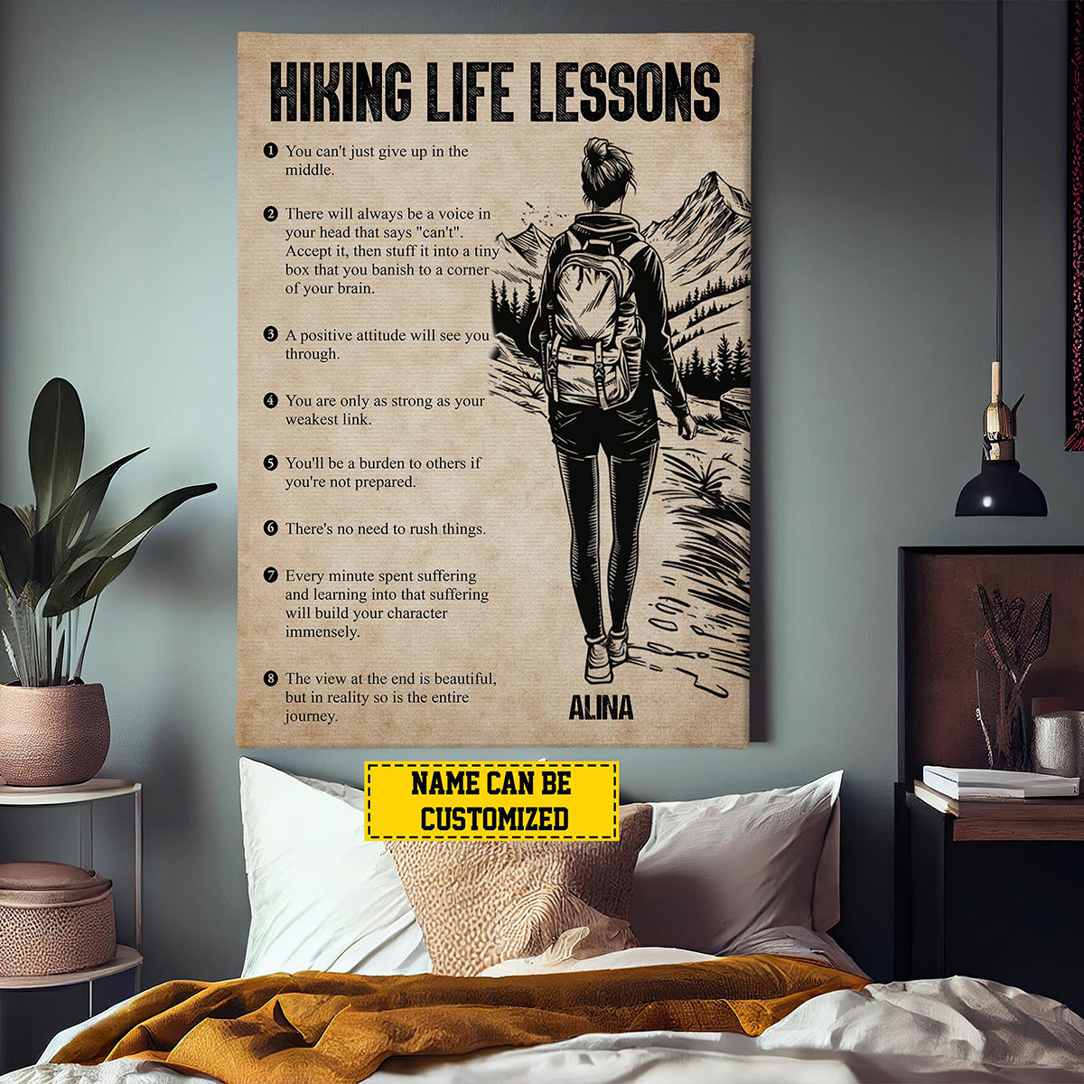 Personalized Hiking Life Lessons Poster / Canvas - Custom Gift For Hiking Lovers