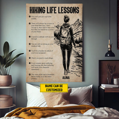 Personalized Hiking Life Lessons Poster / Canvas - Custom Gift For Hiking Lovers