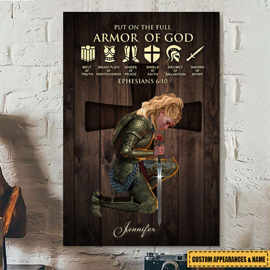Personalized 'Armor of God' Canvas / Poster for Her - Christian Wall Art Gift