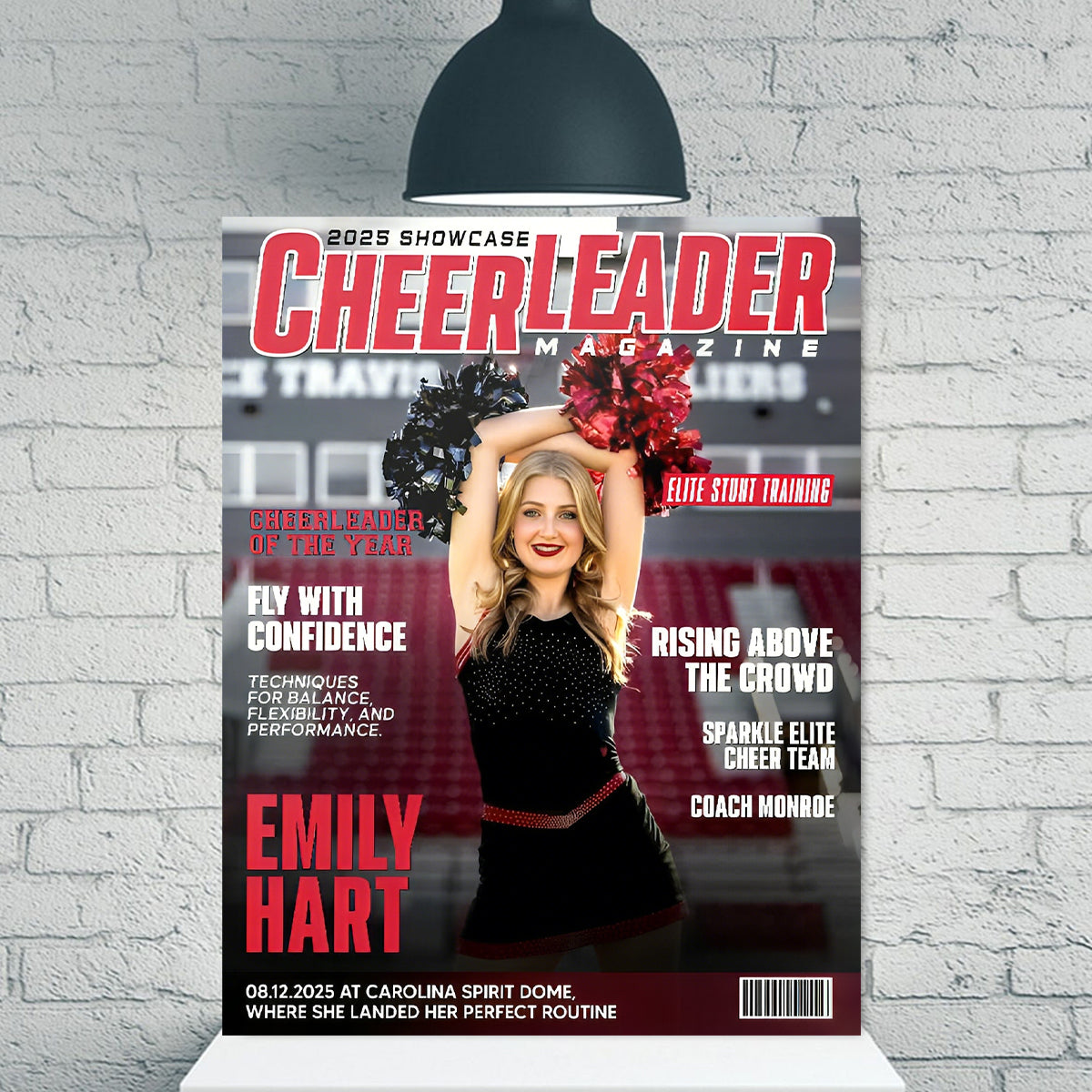 Personalized Cheerleader Magazine Cover Canvas / Poster - Custom Cheer Gift