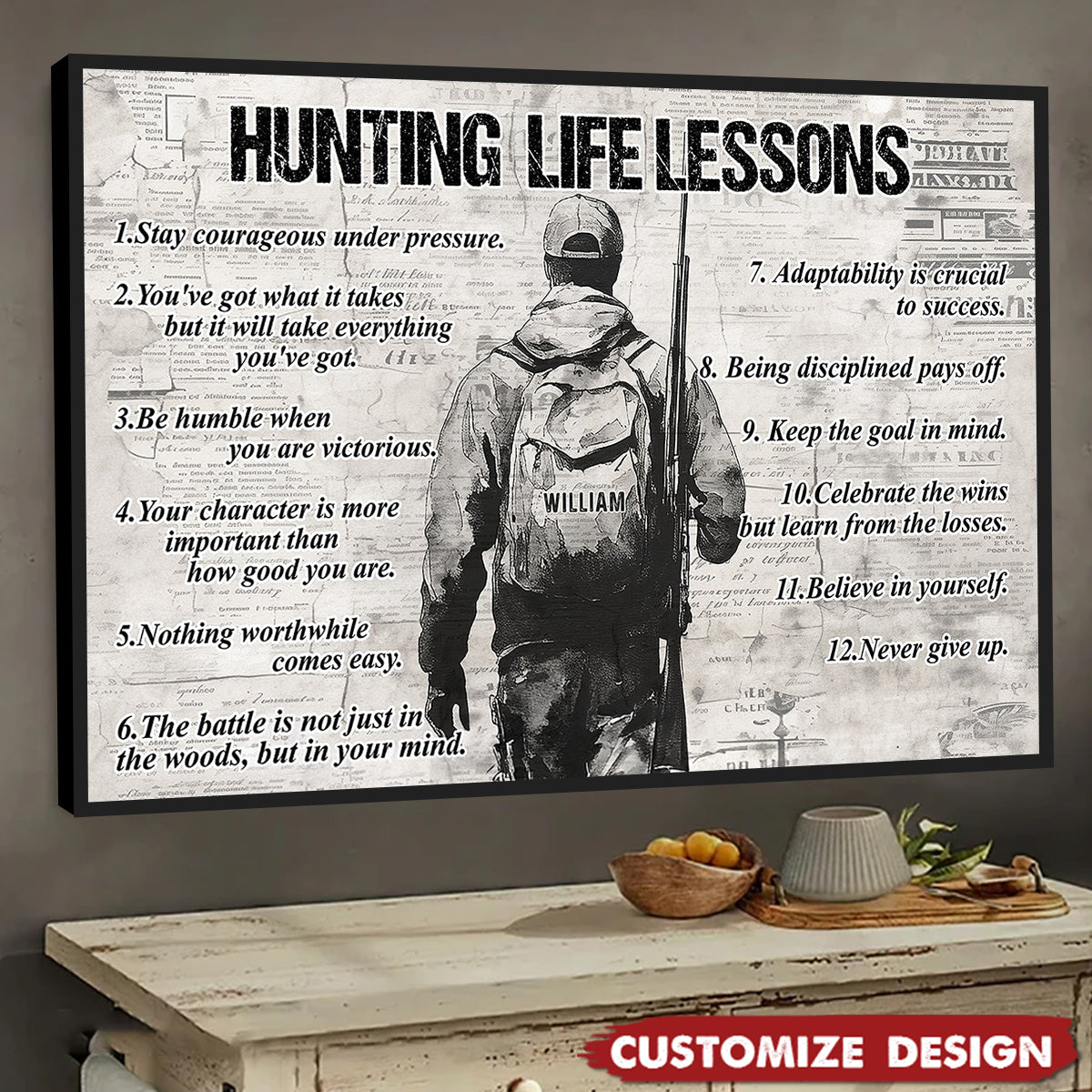 Personalized Hunting Boy Poster / Canvas - Custom Gift For Hunting Lovers