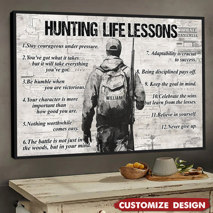 Personalized Hunting Boy Poster / Canvas - Custom Gift For Hunting Lovers