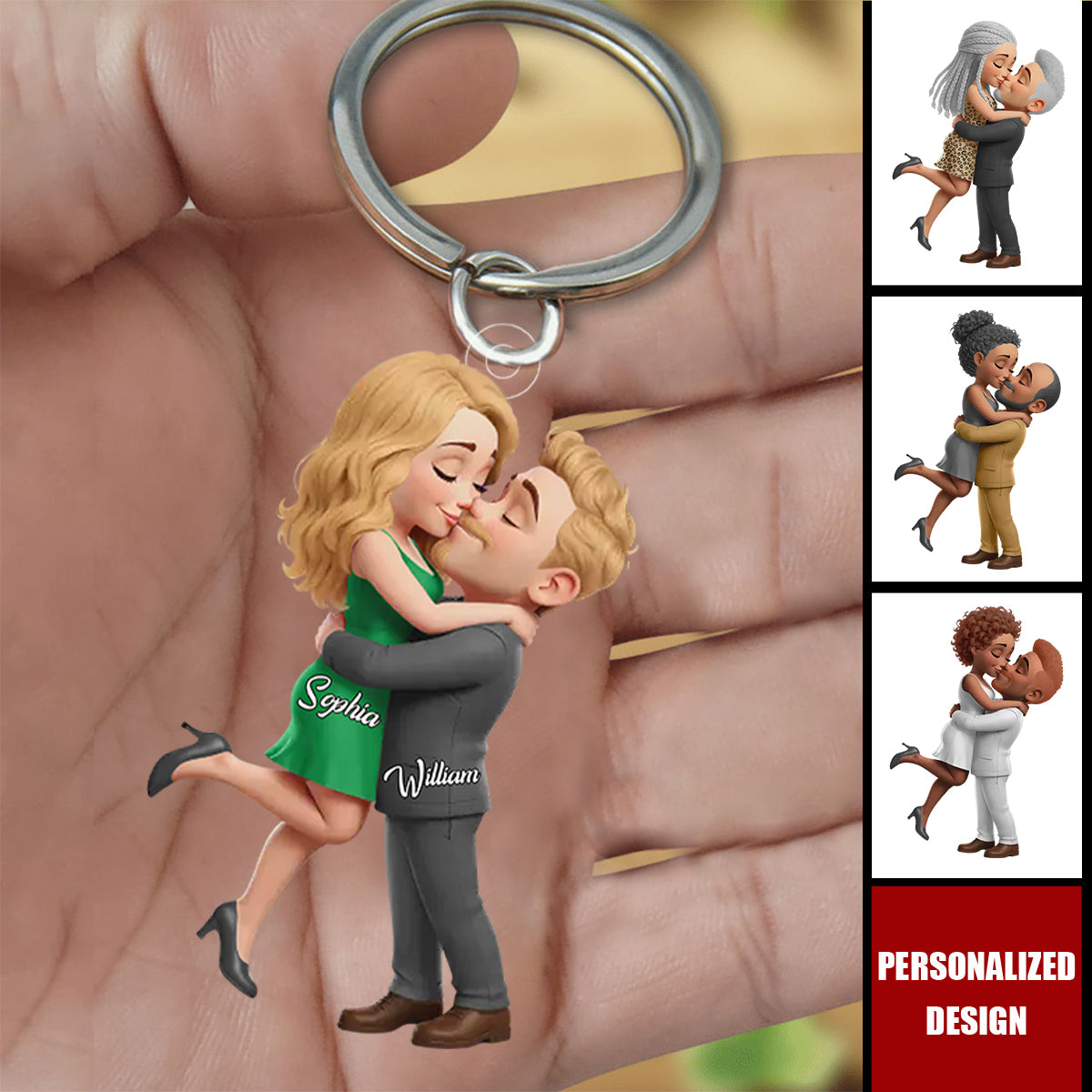 Personalized Custom Anniversary Wedding Keychain - Gifts For Husband And Wife