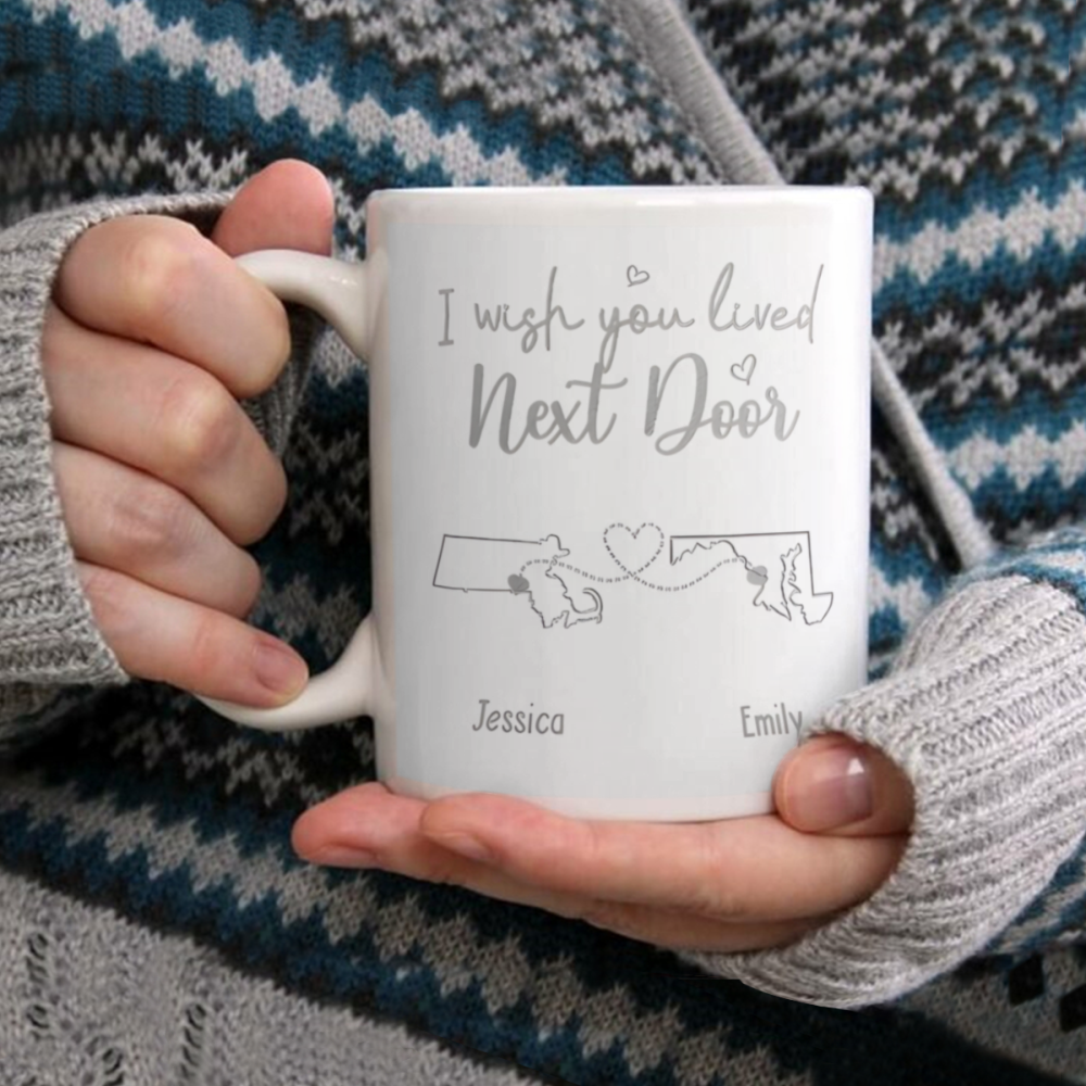 “Heartstrings Across States” - Personalized Mug for Long-Distance Connections