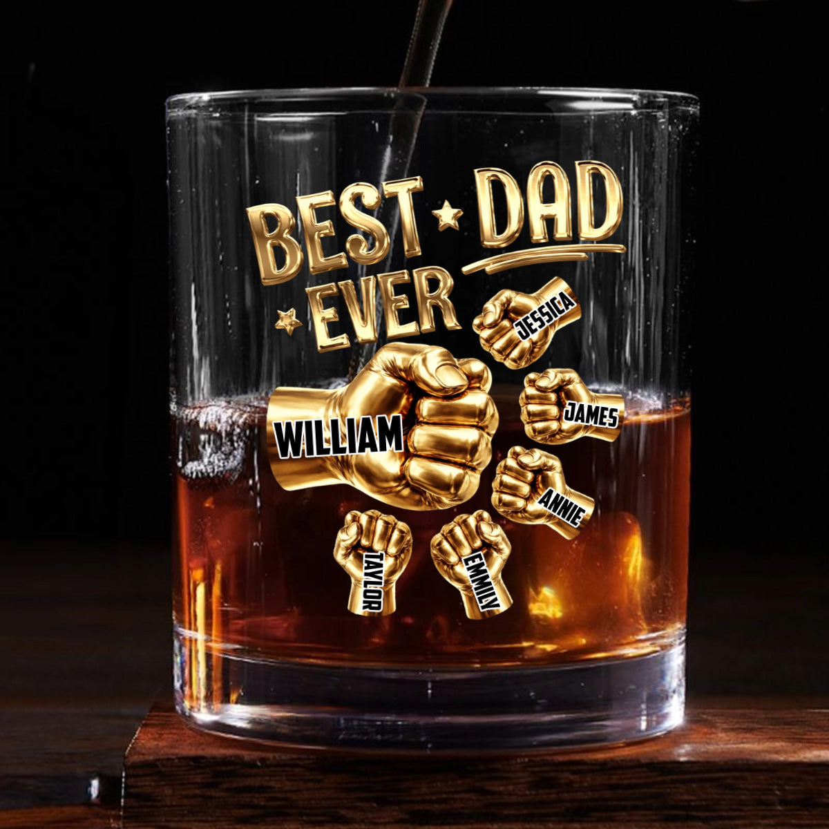 Best Dad Ever - Personalized Custom Whiskey Glass