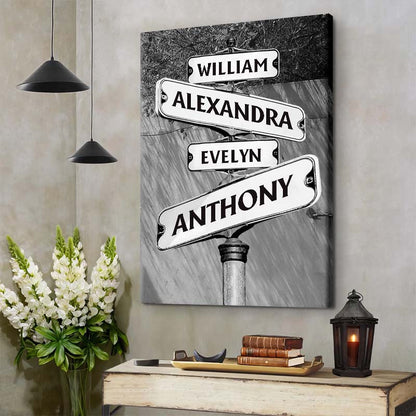 Personalized Customized Street Sign Canvas / Poster - Custom Wall Art Gift For Family