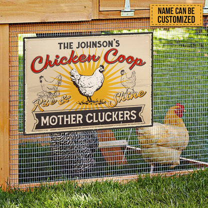 Personalized Rise And Shine Farm Chicken Coop - Custom Metal Sign