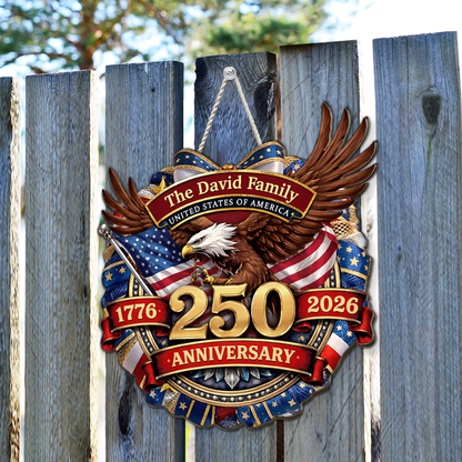 The 250 Anniversary Of United States - Personalized Custom Wood Sign